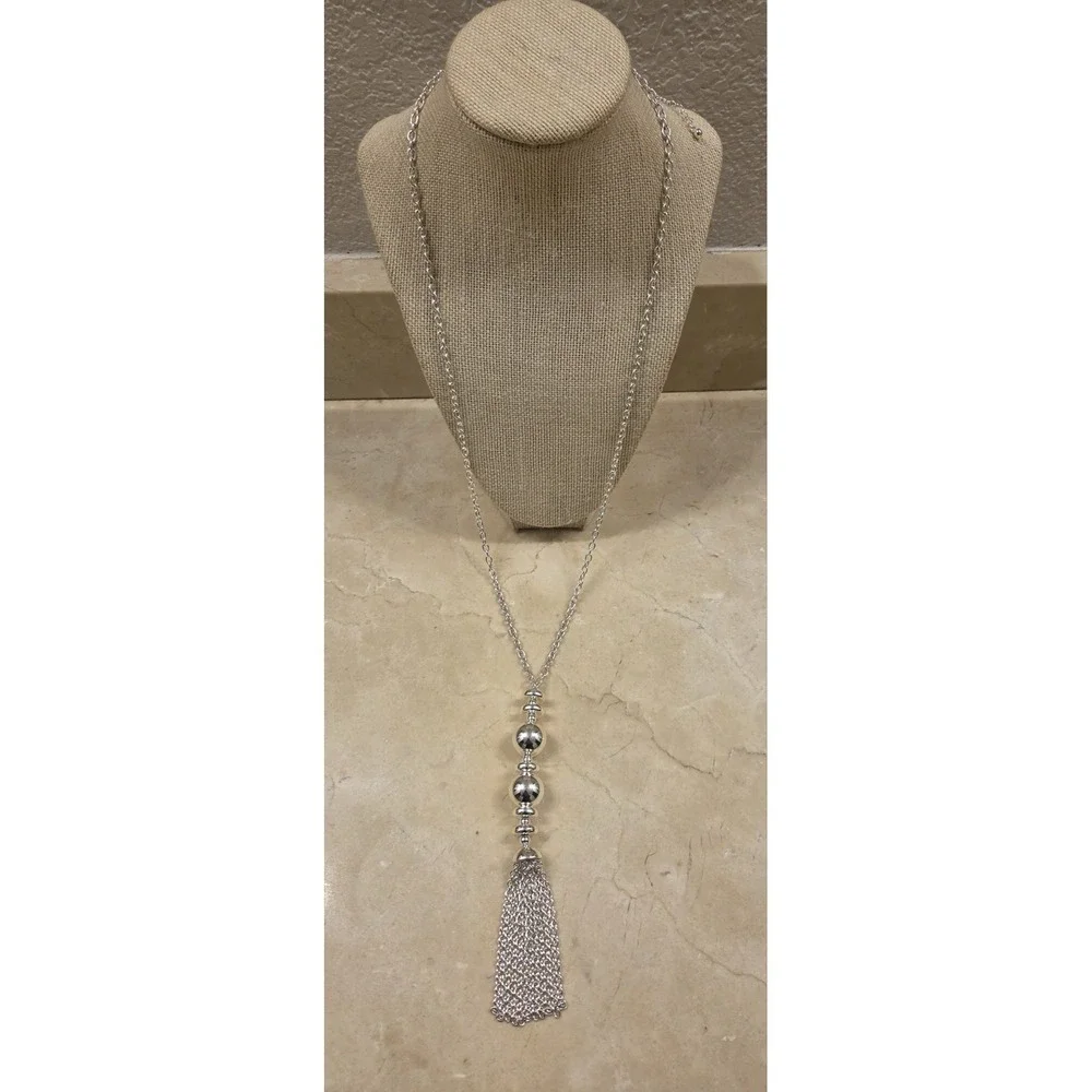 Joan Rivers Silver‎ Tone Extra Long Tassel Necklace 30-33